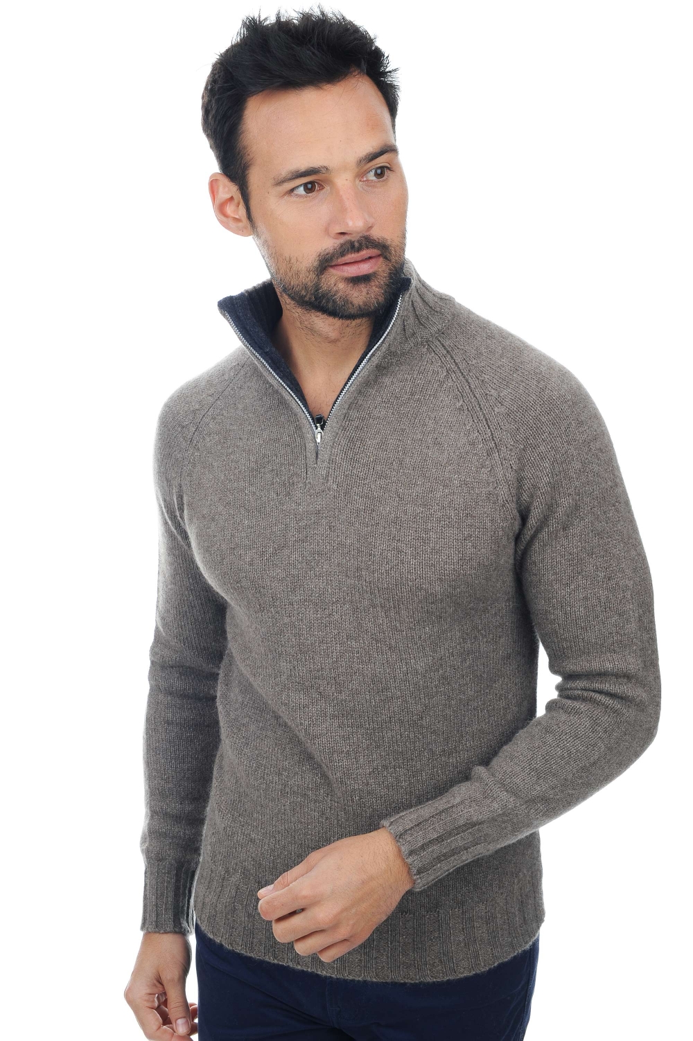 Cashmere & Yak yak vicuna howard natural grey charcoal marl xs